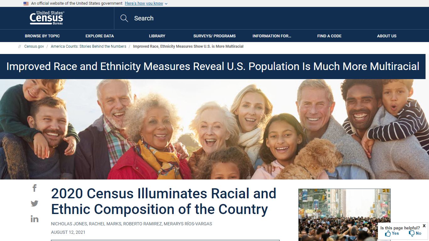 Improved Race, Ethnicity Measures Show U.S. is More Multiracial